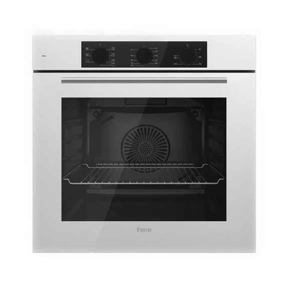 Ferre QBL62CB - SS206 -D087 60 cm Beyaz Cam Turbolu Ankastre Set -Yeni 2025 - 2