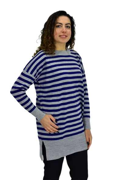 Kadın Çizgili Oversize Kazak BGL-ST04083 - Resim 8