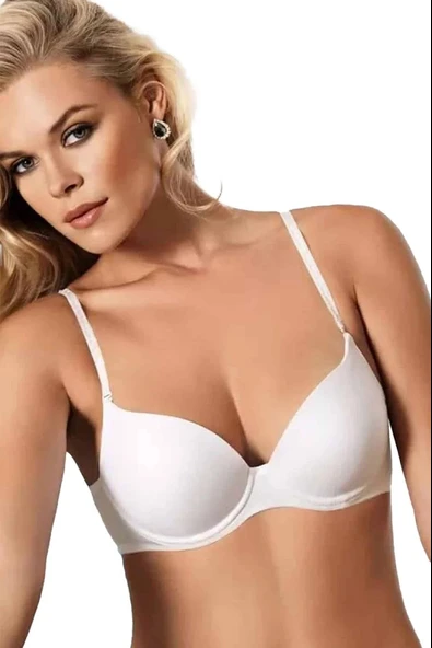 Kadın Ekru Günlük Basic Dolgulu Push-Up Sütyen 2250 - 3