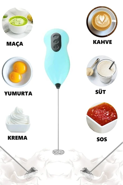 Mini Mixer Kahve Süt Köpürtücü Karıştırıcı Cappucino Mikser - Pratik Pilli Köpürtücü 1137 Bh - 3