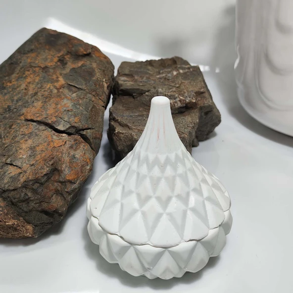 El Yapımı  Beyaz Sabun Kokulu Dekoratif Mum , Doğal ve Ferah Koku