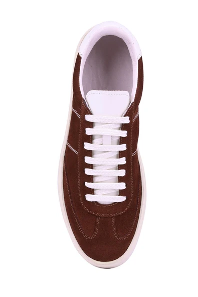 Shoetyle - Koyu Kahverengi Hakiki Süet Bağcıklı Erkek Sneaker 666-3071 - Resim 12