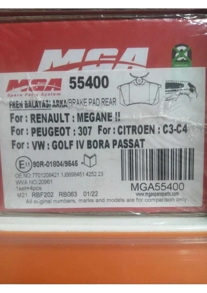 BALATA FREN ARKA-(RENAULT:MEGANE II-PEUG