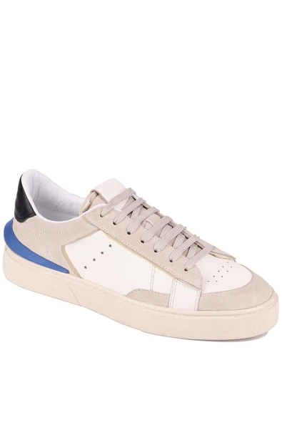 Shoetyle - Bej Süet, Beyaz Deri Bağcıklı Erkek Sneaker 666-23 - Resim 2