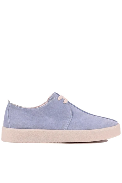 Shoetyle - Mavi Hakiki Süet Bağcıklı Erkek Günlük Ayakkabı 666-21 ürün görseli