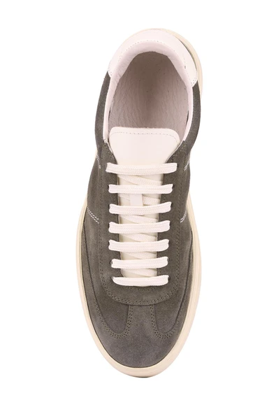 Shoetyle - Yeşil Hakiki Süet Bağcıklı Erkek Sneaker 666-3071 - Resim 12