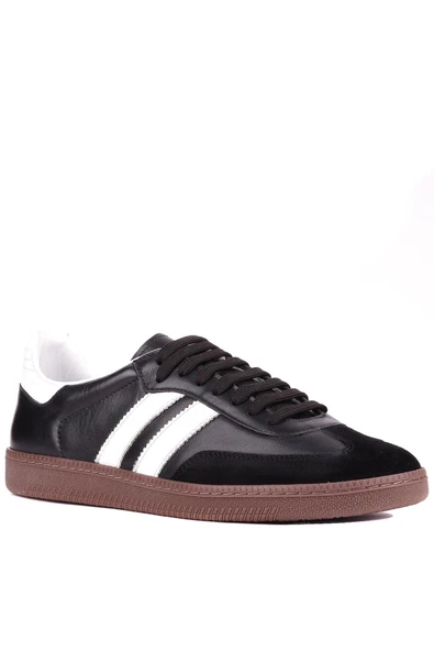 Shoetyle - Siyah Hakiki Deri Bağcıklı Erkek Sneaker 666-1077 - Resim 3