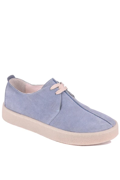 Shoetyle - Mavi Hakiki Süet Bağcıklı Erkek Günlük Ayakkabı 666-21 - Resim 2