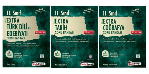 Kafa Dengi Yayınları 11. Sınıf Sözel Set Edebiyat - Tarih - Coğrafya Extra Soru Bankası