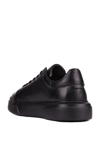 Shoetyle - Siyah Hakiki Deri Bağcıklı Erkek Sneaker 800-2501 - 8
