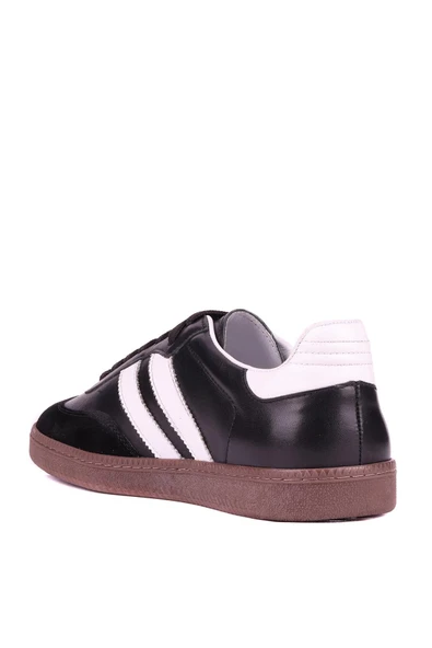 Shoetyle - Siyah Hakiki Deri Bağcıklı Erkek Sneaker 666-1077 - Resim 5