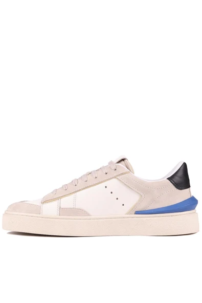 Shoetyle - Bej Süet, Beyaz Deri Bağcıklı Erkek Sneaker 666-23 - Resim 4