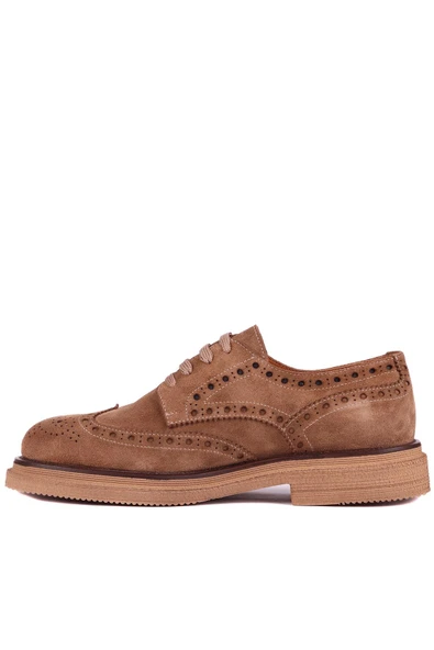 Shoetyle - Taba Hakiki Deri Bağcıklı Erkek Ayakkabı 666-3951 - Resim 4