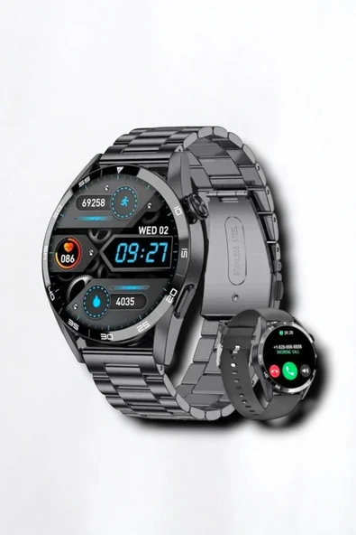 Suya Dayanıklı Dokunmatik Akıllı Saat Bluetooth 5.0, Sesli Asistan ve Sağlık Takibi - Resim 2