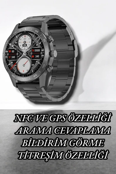 NFC ve Kablosuz Şarjlı Akıllı Saat EKG, Nabız & Spor Modları ile iOS ve Android Uyumlu - 5
