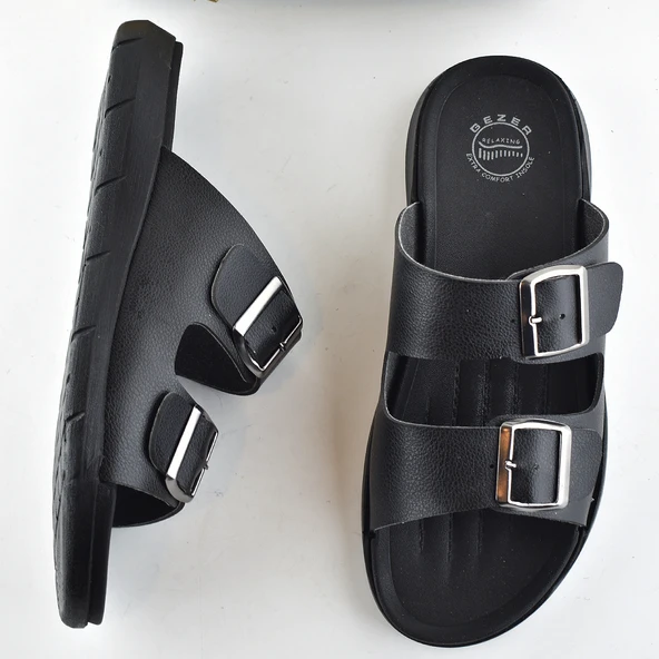 6062 FULL Ortopedik Günlük Erkek Terlik Sandalet Gezer Erkek Terlik Deniz Plaj - 3