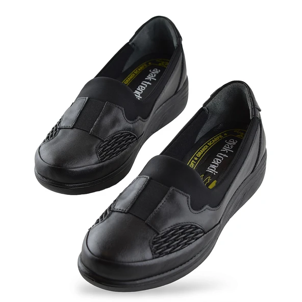 4217 Tam Ortopedik Taban Günlük Hakiki Deri Kadın Ayakkabı Anne Ayakkabısı - 2