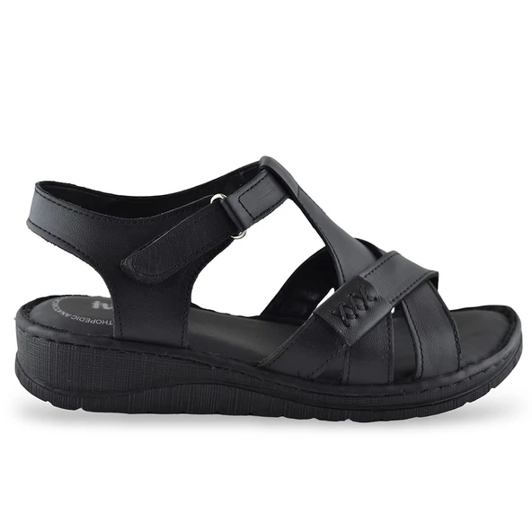 8149 TAM ORTOPEDİK Hakiki Deri Kadın Sandalet Deri Sandalet İvazn - 7