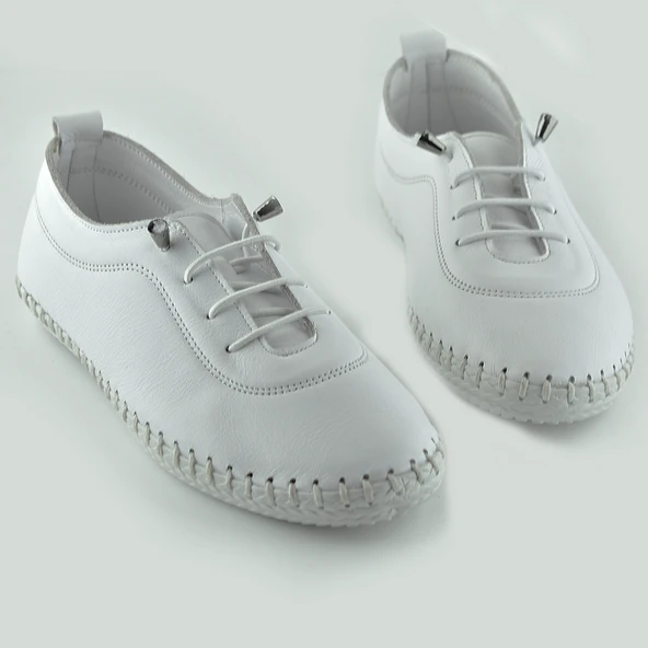 185a ORTOPEDİK Taban Günlük Hakiki Deri Kadın Ayakkabı Deri Babet - 6