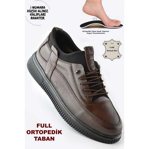 856p Tam Ortopedik Taban KOMPLE HAKİKİ DERİ Erkek Kışlık Ayakkabı