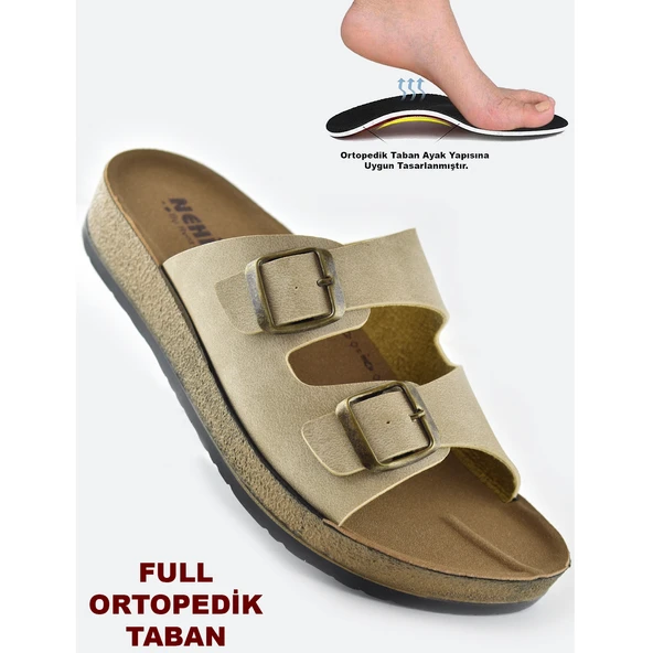 7070 TAM Ortopedik Taban Günlük Kadın Terlik Sandalet  Deniz Havuz Plaj Terliği - 4