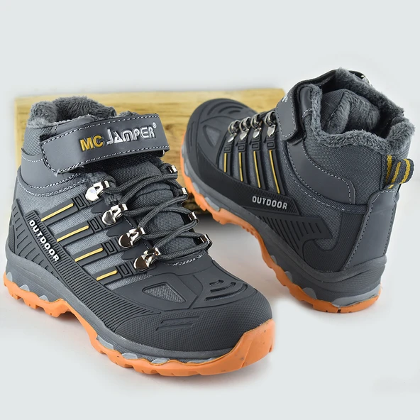 4619 Ortopedik Kaymaz Taban İçi Kürklü Kışlık Çocuk Bot Ayakkabı Jamper - 7