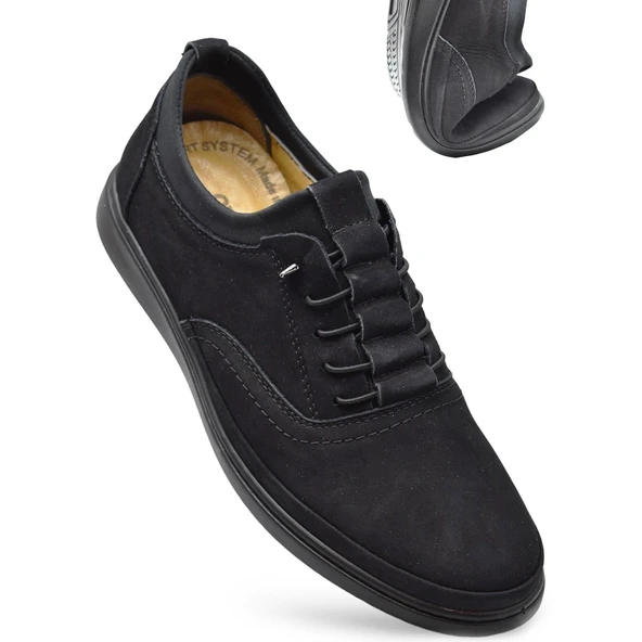 340 Tam Ortopedik Taban Hakiki Deri Erkek Ayakkabı Kauçuk Taban - 6