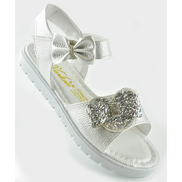 607e Ortopedik Taban Kız Çocuk Sandalet Terlik Düğün Abiye Gündelik Varkan - 2