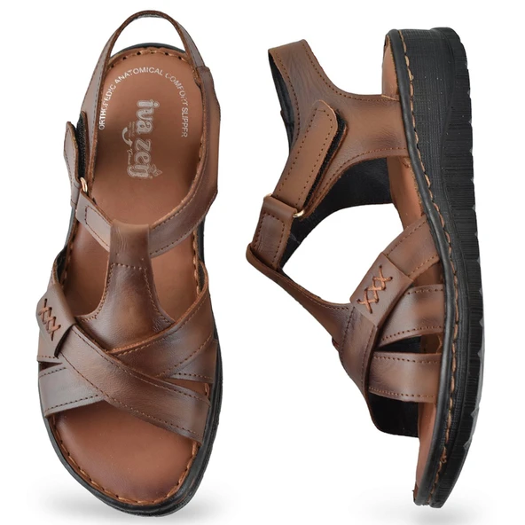 8149 TAM ORTOPEDİK Hakiki Deri Kadın Sandalet Deri Sandalet İvazn - 4