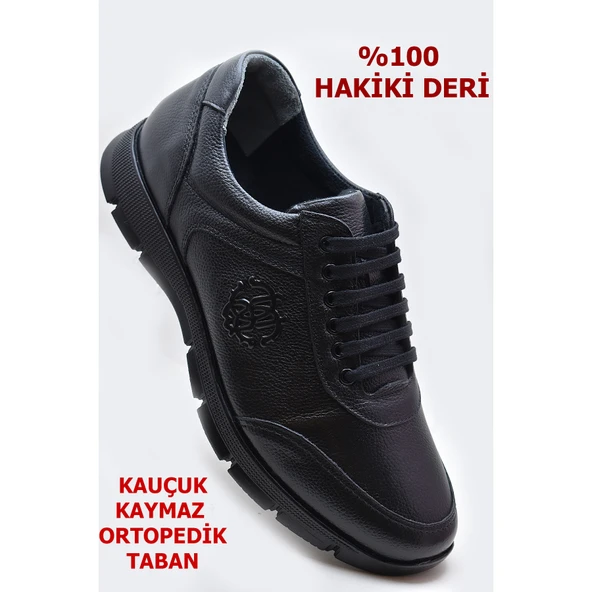 TAB405 Tam Ortopedik Kauçuk Kaymaz Taban Hakiki Deri Kışlık Erkek Ayakkabı