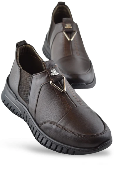 1933 Tam Ortopedik Hakiki Deri Kadın Kışlık Ayakkabı Anne Kışlık Deri Ayakkabı - 4