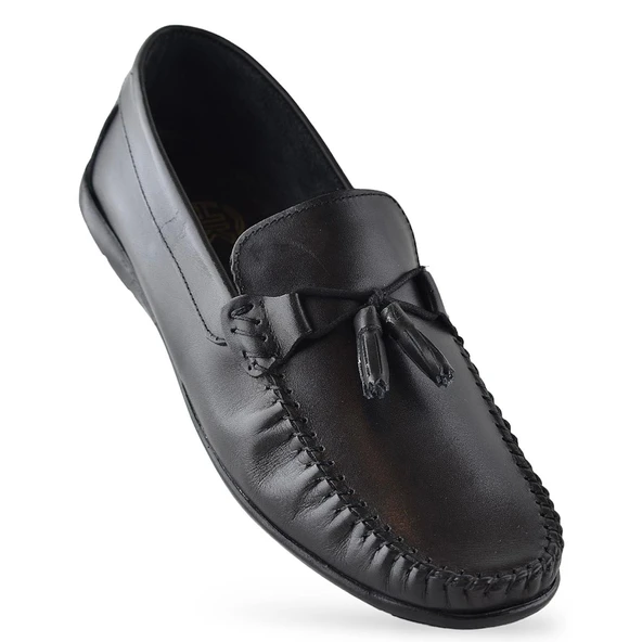 3287 Esnek Rahat Taban Lacivert Hakiki Deri Erkek Ayakkabı Yazlık Casual Laofer Erkek Ayakkabı - Resim 6