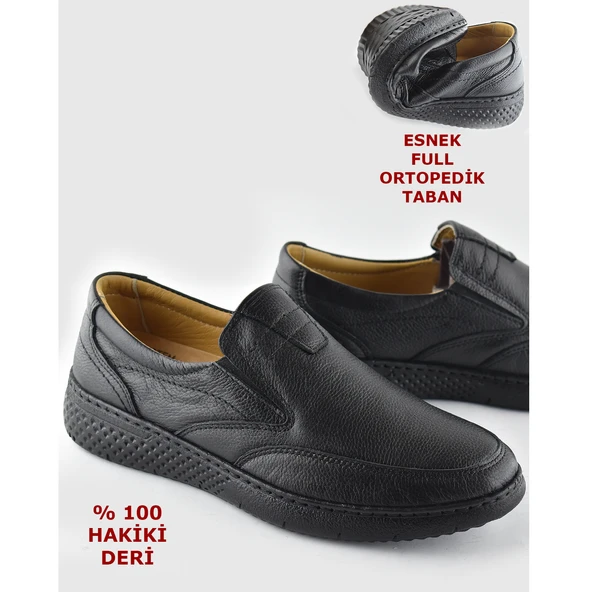 7575 Ortopedik Taban Yumuşak Hakiki Deri Mevsimlik Kışlık Erkek Ayakkabı - 3