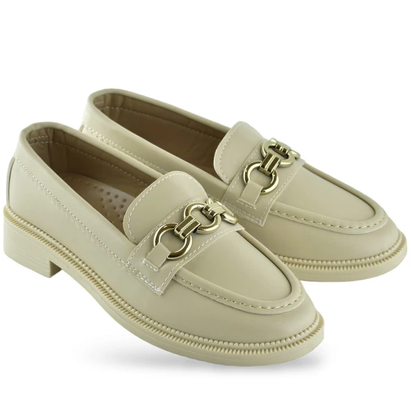 284S Rahat Taban Tokalı Günlük Kadın Babet Ayakkabı Laofer Kadın Ayakkabı Morgül - 11