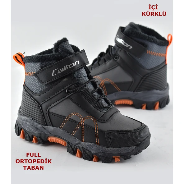 Callion 918 Ortopedik Taban Çocuk Outdoor Bot Ayakkabı Bilekli Kürklü - 4