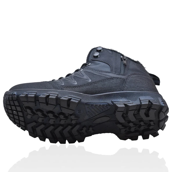 579 Ortopedik Kaymaz Taban İçi Kürklü Kışlık Erkek Bot Ayakkabı Blacksea - 12