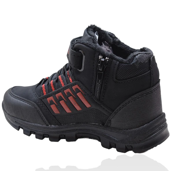 542 Ortopedik Kaymaz Taban İçi Kürklü Kışlık Çocuk Bot Ayakkabı Blacksea - 7