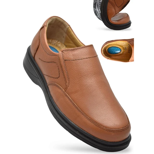 7878 Ortopedik Taban Siyah Hakiki Deri Erkek Ayakkabı Mevsimlik - Resim 7