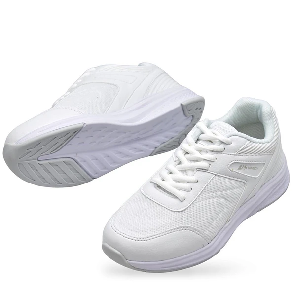 1543 Tam Ortopedik Taban Günlük Unisex Spor Ayakkabı Siyah Beyaz Spor Ayakkabı - 2