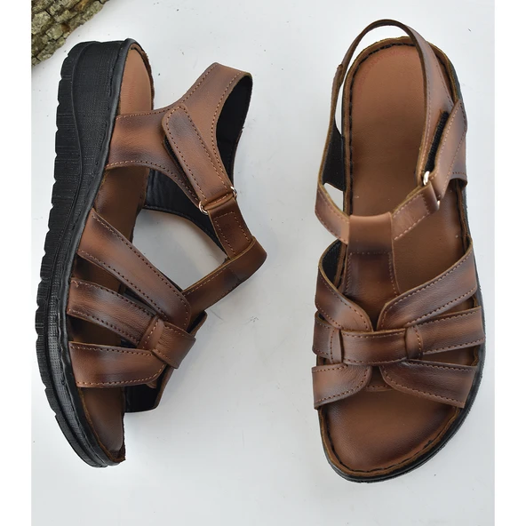 8150 TAM ORTOPEDİK Hakiki Deri Kadın Sandalet Deri Sandalet İvazn - 10