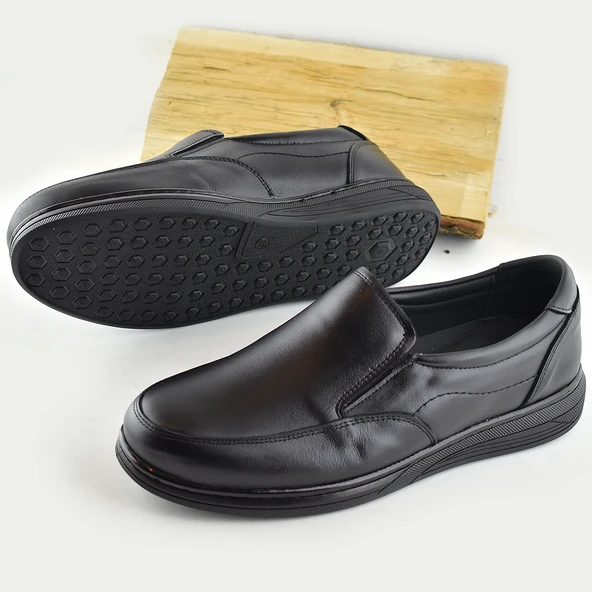 TAB401 Ortopedik Topuk Masajlı Hakiki Deri Kışlık Erkek Ayakkabı Kauçuk Taban - 4