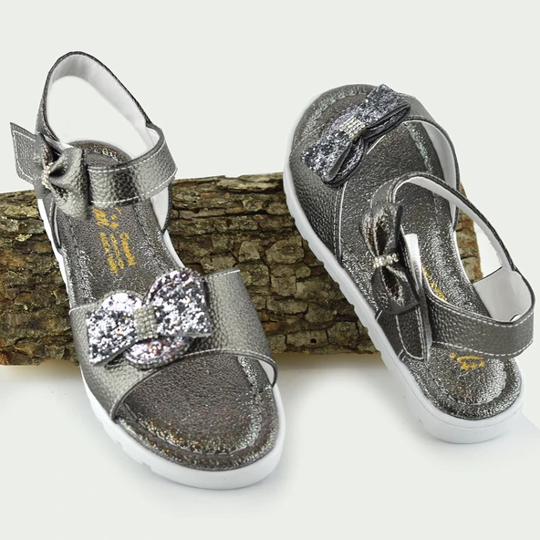 607e Ortopedik Taban Kız Çocuk Sandalet Terlik Düğün Abiye Gündelik Varkan - 6