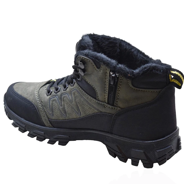 579 Ortopedik Kaymaz Taban İçi Kürklü Kışlık Erkek Bot Ayakkabı Blacksea - 7