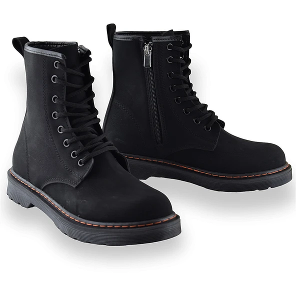 755 Günlük Bağcıklı Fermuarlı Kadın Bot Ayakkabı Postal Bayan Bot - 3