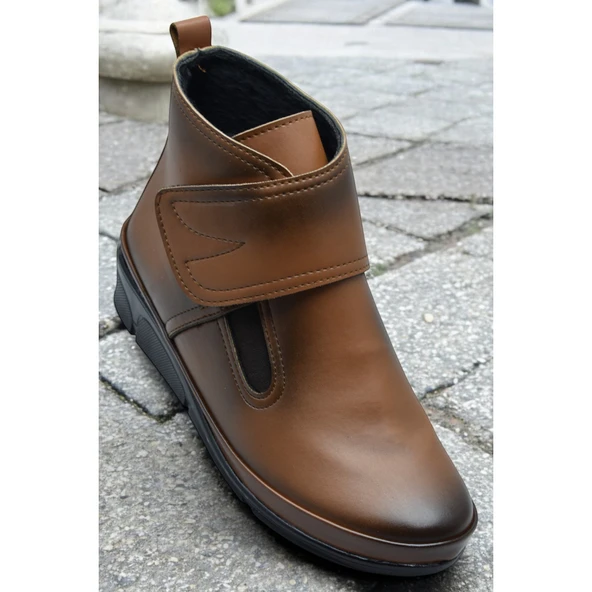 140 Ortopedik Taban Cırtlı Siyah Anne Botu Kadın Bot Postal Çizme - 6