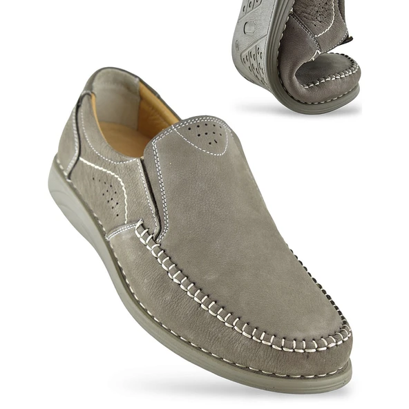 R02 Tam Ortopedik Taban Hakiki Deri Nubuk Erkek Ayakkabı Günlük Erkek Ayakkabı