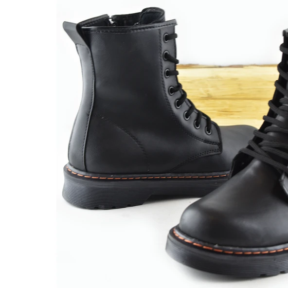 733 Günlük Bağcıklı Fermuarlı Kadın Bot Ayakkabı Postal Çizme Bayan Bot - 6