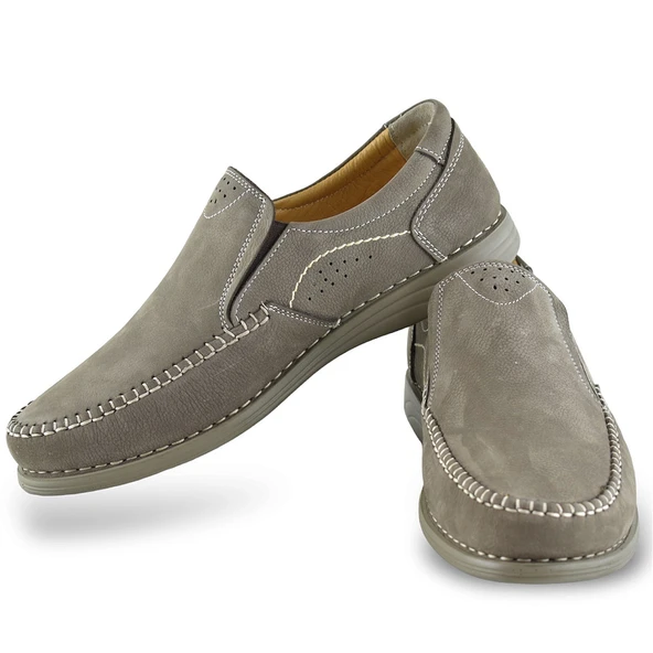 R02 Tam Ortopedik Taban Hakiki Deri Nubuk Erkek Ayakkabı Günlük Erkek Ayakkabı - 2