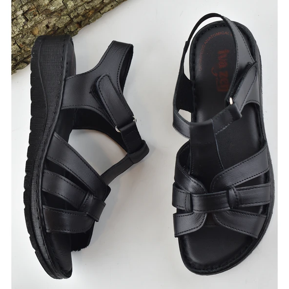 8150 TAM ORTOPEDİK Hakiki Deri Kadın Sandalet Deri Sandalet İvazn - 6