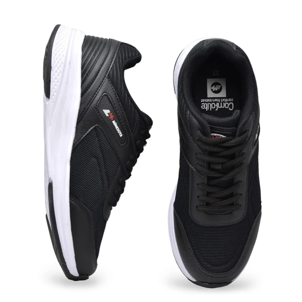 1543 Tam Ortopedik Taban Günlük Unisex Spor Ayakkabı Siyah Beyaz Spor Ayakkabı - 9